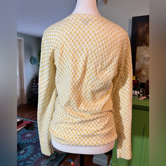 Merona size M gold stars on white button down grammiecore cardigan sweater. - Picture 5 of 7